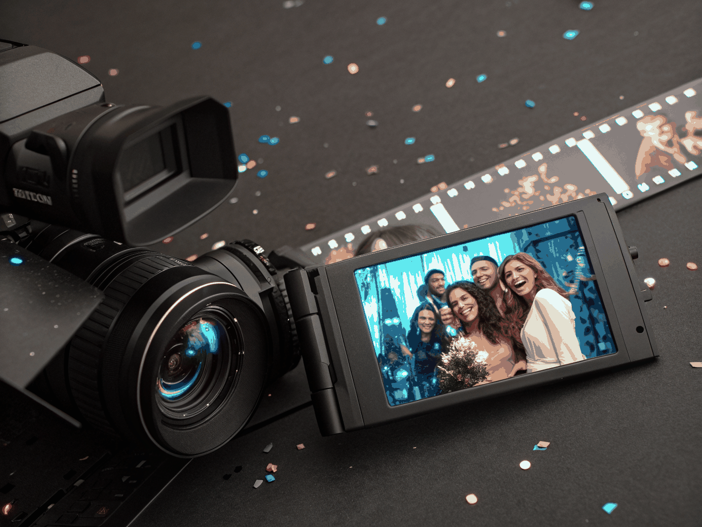Gasten die filmen op een feest